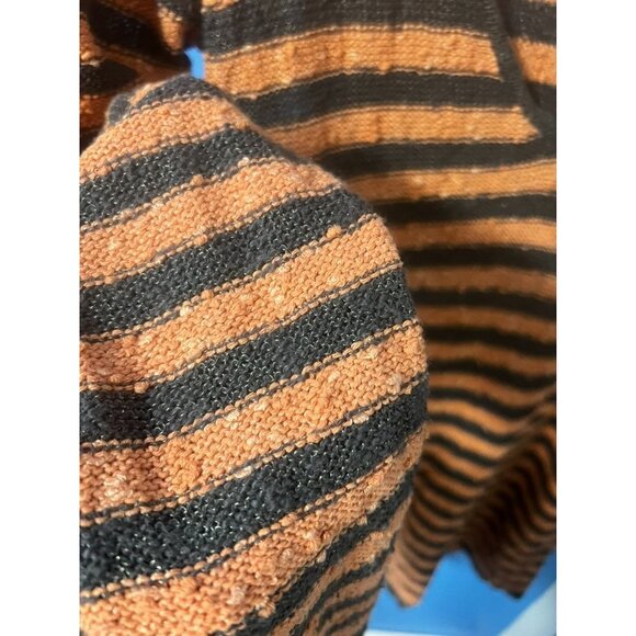 Free People Striped Long-Sleeve Knit Tunic Dress Women XS Orange Black Vacation - Picture 6 of 10
